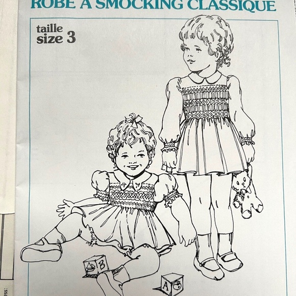 Vintage English Smocking Classic Dress Pattern 1982 Grace Knott Size 3 Girls - Picture 1 of 4